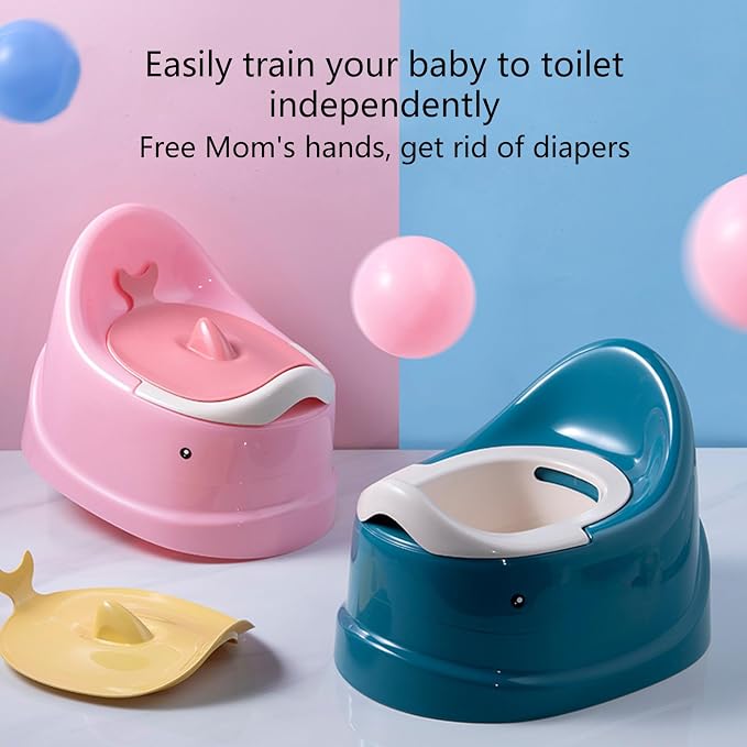 Portable Potty with Split Design & Lid for Toddler Travel Training Toilet Seat Chair for Gilrs Chair with Lid & Removable Container for Girls Seat for Toilet Nonslip