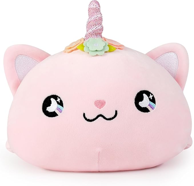 Onsoyours Cute Kitten Unicorn Plush Toy Stuffed Animal Kitty Soft Anime Cat Plush Pillow for Kids (Pink Unicorn Cat, 12")