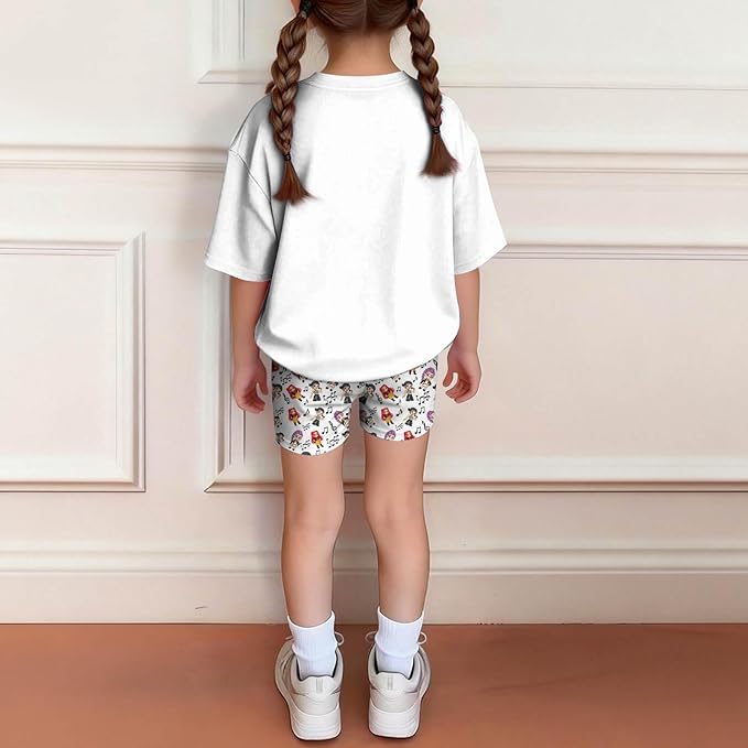 K-POP DEM0N Hunters Outfits for Girls, 2 Piece T-Shirts and Apparel Sets Birthday Gift
