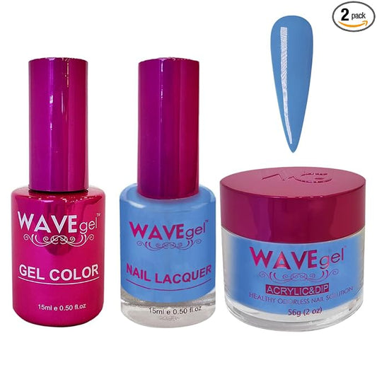 WAVEGEL Soak-Off Gel, Nail Lacquer & Acrylic/Dip Powder Matching Set - Princess Collection - #65 Night Star