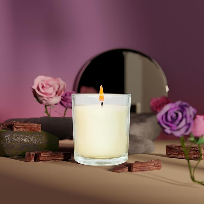 12 Pcs 6 Oz Mini Soy Candles,Rose Scented Bulk Candle Set,Aromatherapy Candle,Great Stress Relieving Scented Candles for Girls as a Gift for Birthdays, Weddings Party Favors!