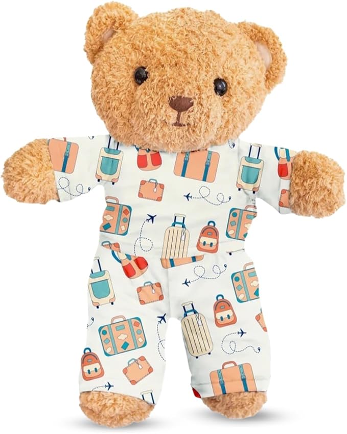Zip N' Bear Soft Plush Teddy Bear Stuffed Animal with Carry On Cubs Pajamas - Zippy The Bear Cute Cuddly Plush Toy, Perfect Sensory Teddy for Kids, Toddlers - Adorable Gift & Bedtime Companion