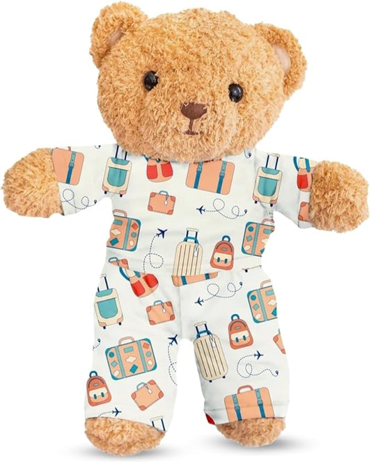 Zip N' Bear Soft Plush Teddy Bear Stuffed Animal with Carry On Cubs Pajamas - Zippy The Bear Cute Cuddly Plush Toy, Perfect Sensory Teddy for Kids, Toddlers - Adorable Gift & Bedtime Companion