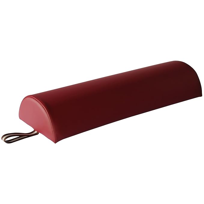 Master Massage 6"x26" Large Half Round Bolster Pillow – Burgundy, Semi-Round Cushion for Massage Tables, Yoga, and Physical Therapy