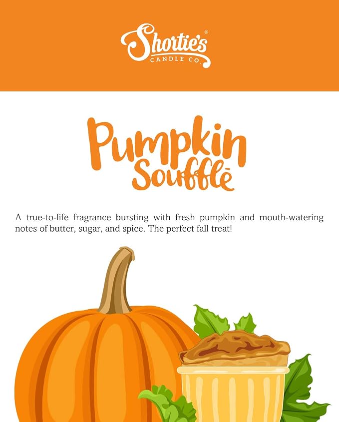 Shortie's Candle Company Pumpkin Souffle Premium Wax Melts 4 Pack - 12 Oz., Strong & Long Lasting, Non-Toxic - Made with Essential & Natural Oils - Formula 117