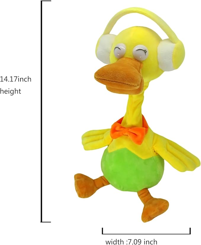Talking Repeat Duck, Imitation Recording Duck, Music Song Duck, Children's Toy Gift Duck, Plush Duck, Smart Toy Duck (Earphone)