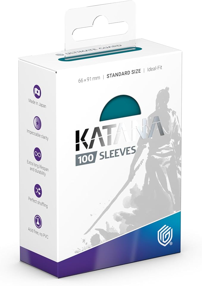 Ultimate Guard Katana Card Sleeves: 100 Standard Size TCG Sleeves, 66 x 91mm, Great Wave Back, Tournament Quality, No PVC & Acid-Free, High Clarity