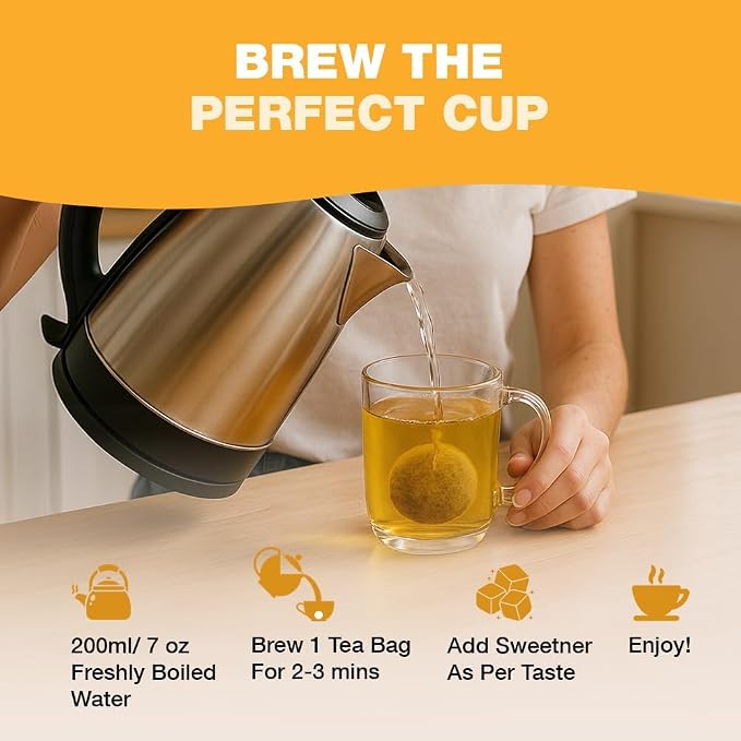 HANDPICK, Organic Turmeric Ginger Tea (100 Tea Bags) | Herbal Tea, Strong Spicy Flavor, Caffeine Free, Daily Wellness Tea, Smooth & Warming Infusion | Non-GMO, Gluten Free | Ecofriendly Tea Bags