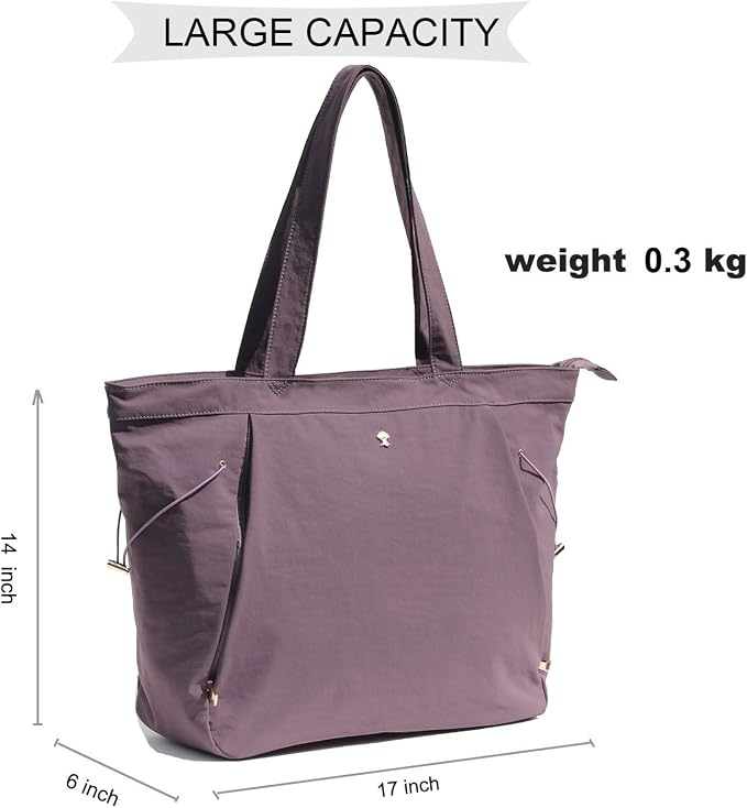 ESVAN Yoga Tote Bag for Women Shoulder Bags Drawstring for Office Workout Travel Carryall Pilates Gym and Beach