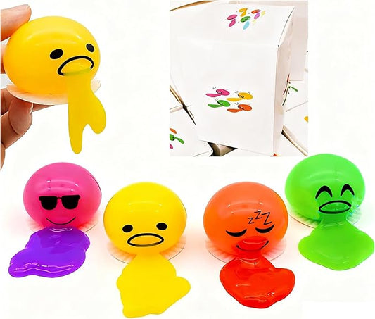Vomiting Egg Slime Toy - Funny Prank Squeeze Stress Ball Puking Yolk, Novelty Fidget Relief Toy Gag Gift for Kids Adults, Christmas Stocking Stuffers & Birthday Parties