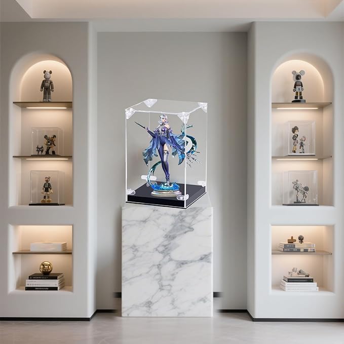 Acrylic Display Case for Action Figures,Clear Acrylic Display Box for Collectibles Home Storage & Organizing Figures Models Doll Toys 6" Lx6 Wx8 H