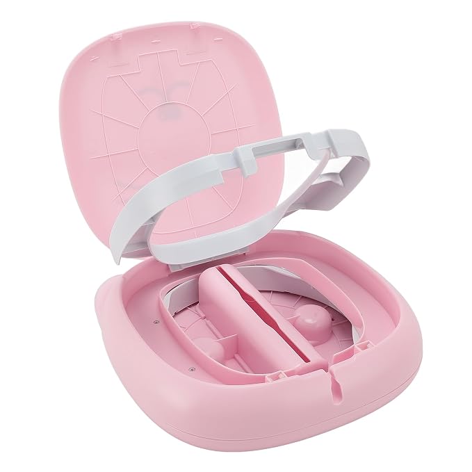 Fafeicy Travel Potty Portable Foldable Training Toilet Plastic 25 X 24 X 17 Cm Leak Proof Compact Design for Toddlers Kids Car Travel Camping Road Trips Outdoor Use (Pink)