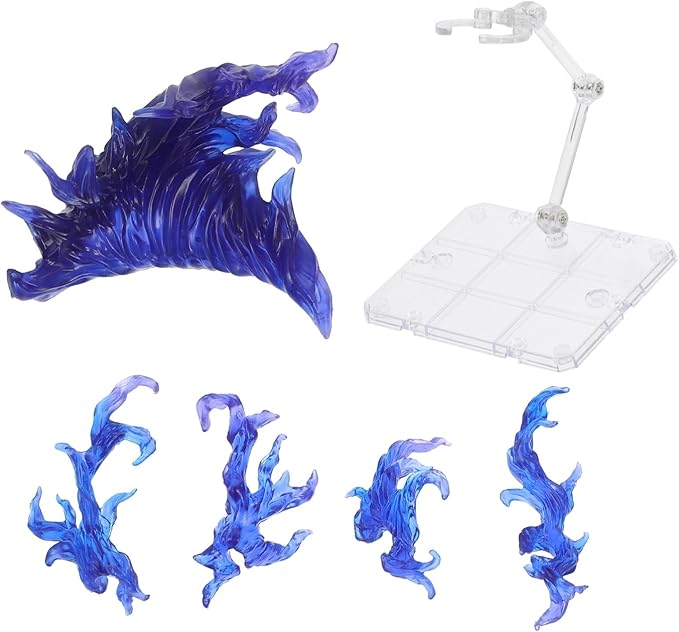 Action Figure Stand Set with Fire Effects - Purple & Blue Display Holder for 6-12 Inch Models Easy Assembly and Sturdy Support