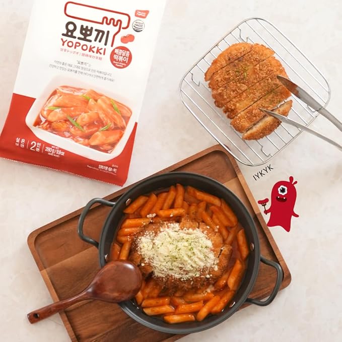 Yopokki Instant Tteokbokki Pack (Sweet Mild Spicy, Pack of 2) Korean Street food with sweet and moderately spicy sauce Topokki Rice Cake - Quick & Easy to Prepare