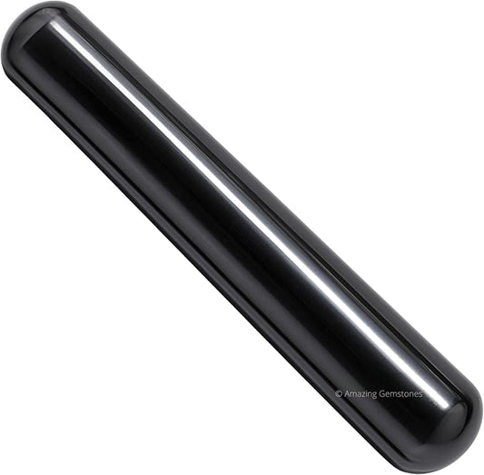 Amazing Gemstone Shungite Crystal Wand Massage Stick - Pelvic Wand Gua Sha for Adults - Crystals and Healing Stones Massage Wands for Adults Gifts (Smooth)