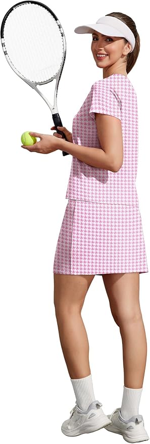 NIASHOT Two Piece Skirt Sets for Women Summer Vacation Travel Outfits Tennis Golf Skorts Versatile Lounge Sets