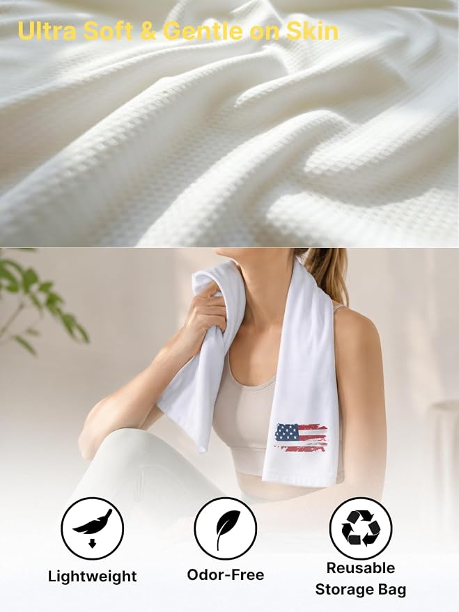 Cooling Towels for Neck and Face, 2-Pack Sports Cooling Towels for Hot Weather, World Cup 2026 USA, Microfiber Cooling Towel Instant Cool Ultra Soft Lightweight for Baseball Soccer Gym Yoga Golf