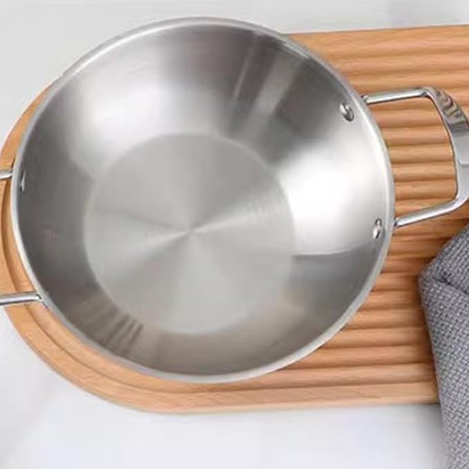 Korean Ramen Pot,Soup Pot，stainless Steel Saucepan Korean Ramen Pot, Stainless Steel Ramen Cooker with Double Handles (18cm/7.1in (Original Color))