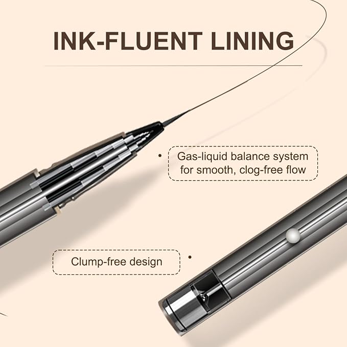 JUDYDOLL Ultra-Fine Liquid Eyeliner - Precision Tip for Wing Line, Smudge-Proof, Quick-Drying, Waterproof, Easy to Get Inner Corner Lined, Hooded Eyes-Friendly (#01 Black)