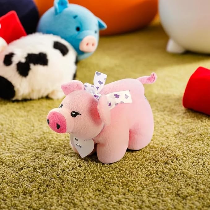 Fun Express - HogS-N-Kisses Plush Baby Pig for Valentine's Day - Toys - Plush - Stuffed Farm & Woodland - Valentine's Day - 12 Pieces