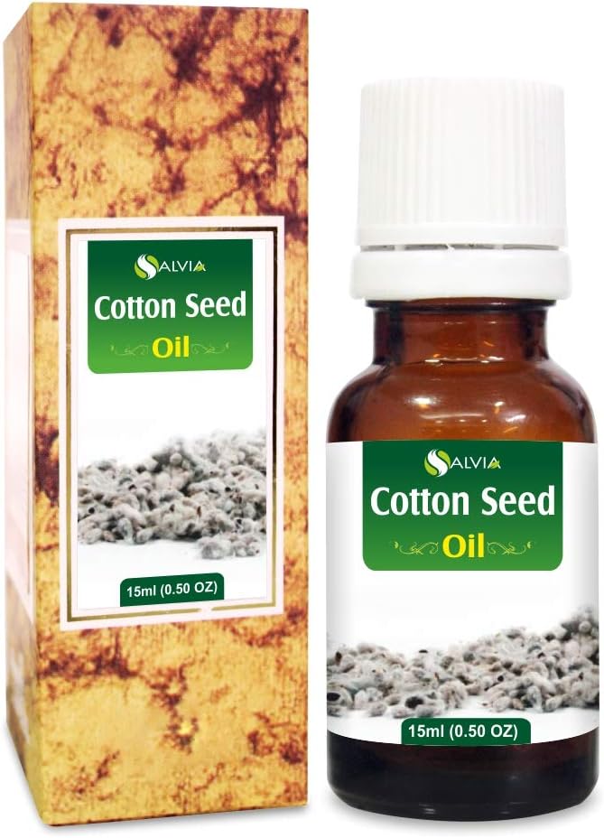 Salvia Cotton Seed Oil 15 ml (0.51 fl oz) – Cold Pressed Carrier Oil for Soap Making, Massage Formulations & DIY Cosmetic Preparations