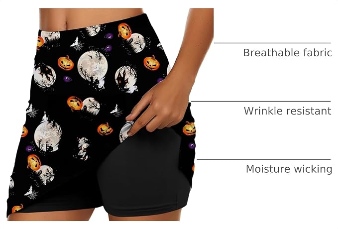 Ekouaer Women's Active Performance Skort Lightweight Skirt for Golf Tennis | Built-in Shorts, A Line, High Waisted, Tummy Control, Pickleball, Running, Workout, Sports, Skorts for Woman