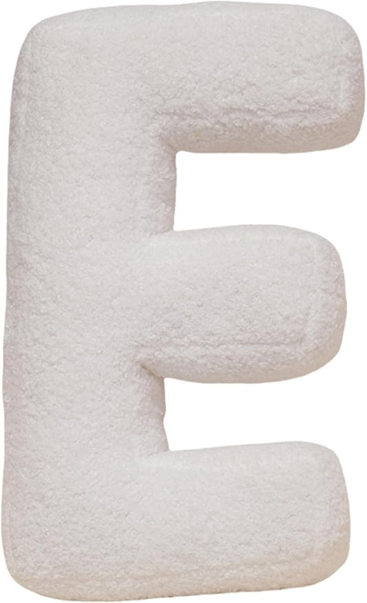 MOJUN Letter Plush Pillow, Soft Sofa Cushion Nursery Decor Kids Room Throw Pillow Cute A to Z Initial Letter Pillow Alphabet Cushion for Sofa Couch Living Room Bed Car Decoration, E