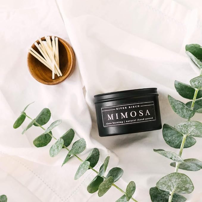 2 Pack Mimosa Scented Candle | Fruity Scented Candles for Men & Women | All-Natural Non-Toxic Soy Candles, Scented Candles | Tin Travel Candle | Relaxing Aromatherapy