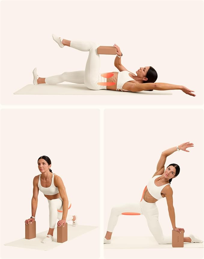 BetterMe Yoga Blocks Set of 2 – High Density Foam Yoga Blocks for Stretching, Pilates & Workouts – Lightweight Non-Slip Exercise Blocks for Flexibility & Balance