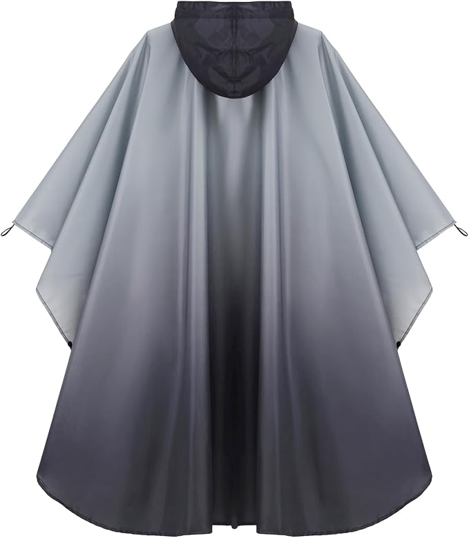 Fashion Hooded Rain Poncho Waterproof Raincoat Jacket with pocket for Women/Men/Adult