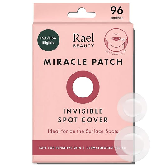 Rael Pimple Patches, Miracle Invisible Spot Cover - Hydrocolloid Acne Pimple Patch, Absorbs Zits & Blemish, Korean Skin Care, 2 Sizes (96 Count)