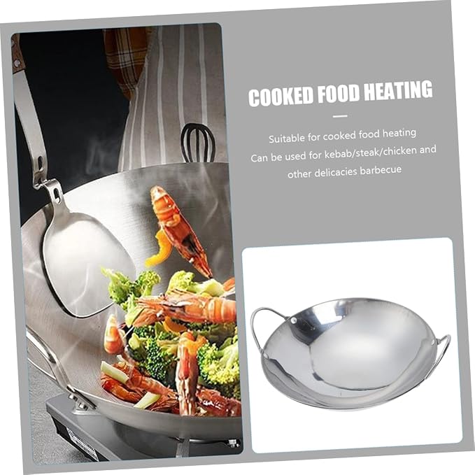 BESPORTBLE 2pcs Stainless Steel Stir-fry Pans Removable Handle Cookware Korean Pot Ramen Pot Easy Clean Kitchen Cooking Tool