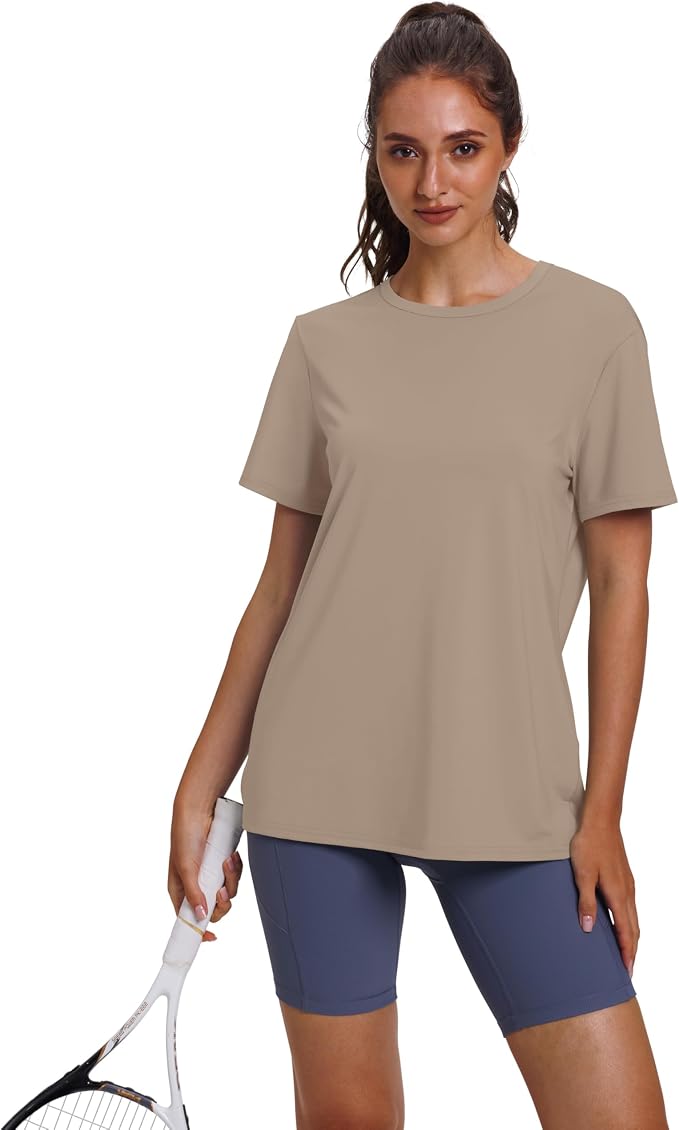 OFEEFAN Workout Tops for Women UPF 50+ Breathable Quick Dry Loose Fit T Shirt Outdoor Yoga Running Hiking Gym Tee Top