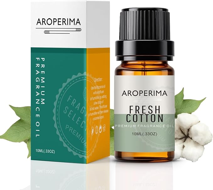 Fresh Cotton Fragrance Oil, Premium Grade Scented Oil for Aroma Diffusers, Perfume, Candle and Soap Making - 10ml