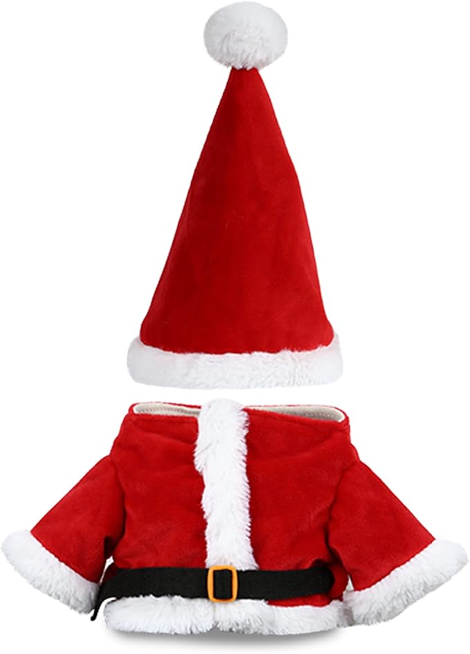 DolliBu Santa Claus Stuffed Animal Dress Up Costume Set - Cute Christmas Stuffed Animal Santa Outfit with Red Hat and Suit - Large