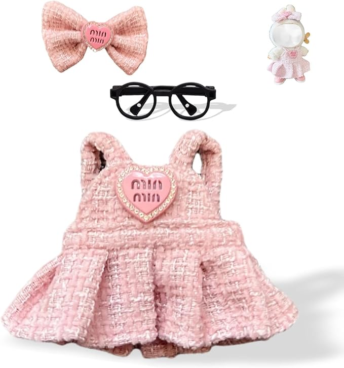 2025NEW Trendy Doll Clothes for 5.9-6.7Inches Doll, Designed for Bubuclothes, Fashional Outfit Sets, Perfect for Your 15&17cm Dolls Dress up(Pink Skirt 2 Pcs Set)