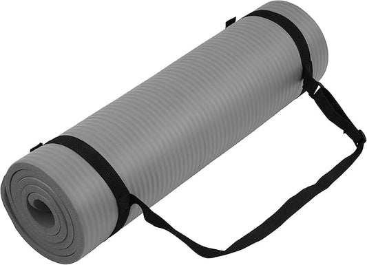 Fitvids Yoga Mat, 1/2-Inch Extra Thick High Density Exercise Mat, Anti-Tear Exercise Yoga Mat with Carrying Strap, Suitable for Various Yoga Exercises