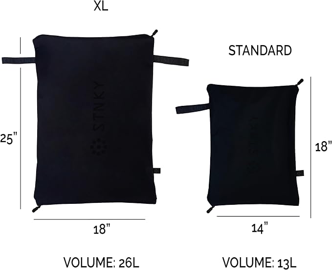 STNKY Bag Pro - Laundry Bag - Wash Bag for Health Workers, Sports, Fitness & Travel (XL, Black)