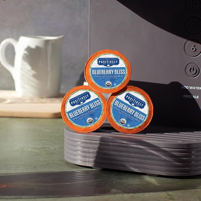 Organic Positively Tea Company, Blueberry Bliss Rooibos Tea, K-Cup Compatible, 96 Pods