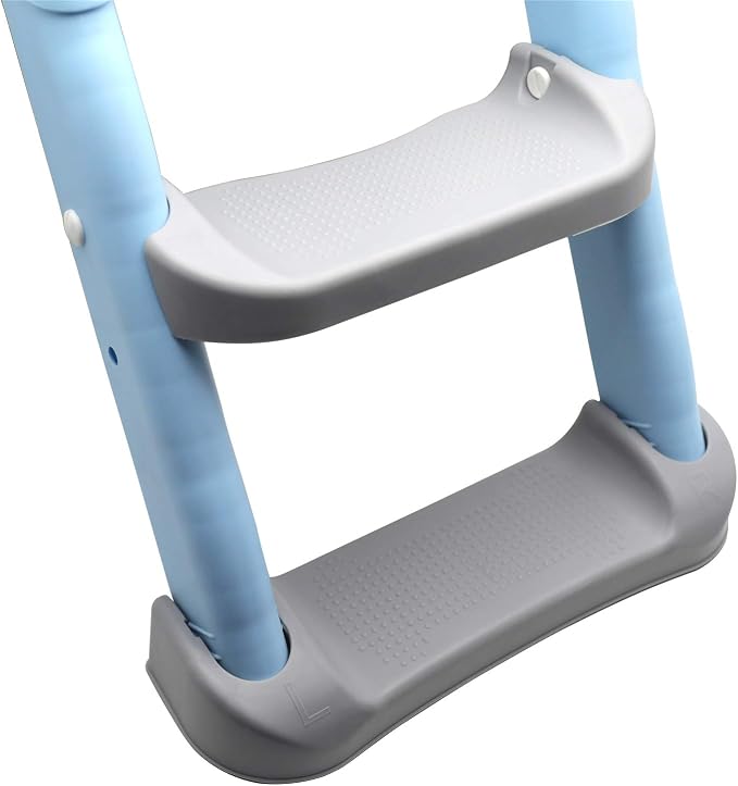 Classic Potty Training Toilet Ladder Seat With Upgraded Cushion Step Stool Ladder Toilet Trainer for Baby Toddler Kids Children In Blue [P/N: ET-BABY002-BLUE STEP-C]