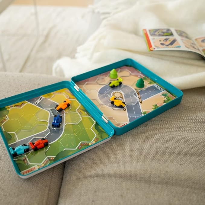 SmartGames Pole Position Metal Box Travel Game with 48 Challenges for Ages 7 - Adult
