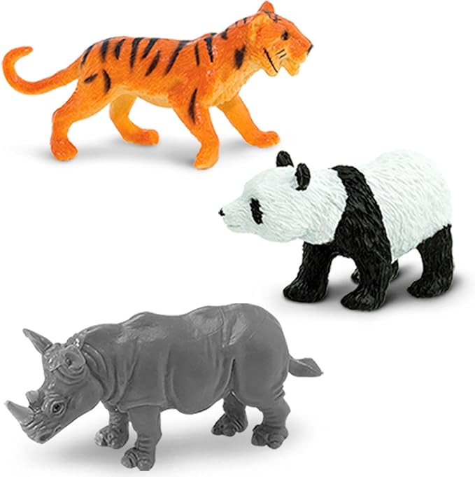 Safari Ltd. Endangered Species Toob - Figurines of Gorilla, Panda, Bengal Tiger, Orangutan, Rhino, Spider Monkey, Wild Dog, Elephant, Amur & Snow Leopard - Educational Toys for Boys, Girls & Kids 3+