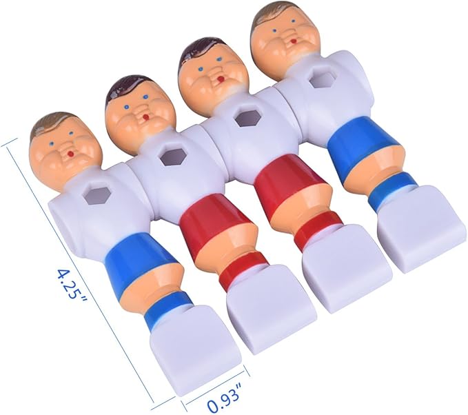 4Pcs Rod Foosball Soccer Table Football Men Player Replacement Parts(Red+Blue)