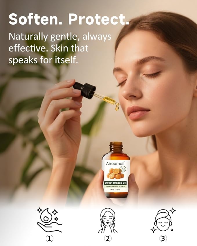 Sweet Orange Essential Oil 4 fl oz – 100% Pure Natural Citrus Oil for Diffuser, Natural Cleaning, DIY Soap & Candle Making, Fresh Orange Aroma for Home Fragrance – Large Value Bottle