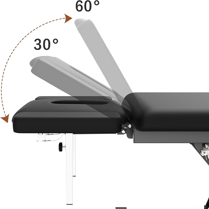 Dolonm 2 Motors Electric Massage Table, Hydraulic Electric Lift Adjustable Waist and Height Lifting Functions for Treatment, Physical Therapy, Spinal Massage, Facial Spa, Waxing, Tattooing - Black