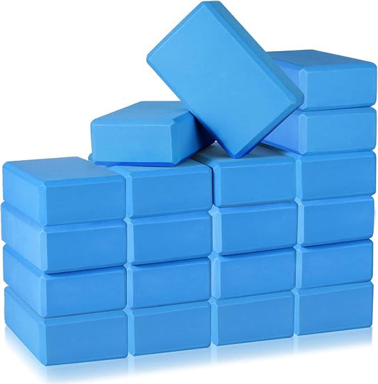Honoson 20 Pcs Yoga Blocks Bulk 9''x6''x3'' High Density EVA Foam Blocks for Exercise Pilates Meditation, Lightweight Non-slip Surface, Improve Strength Balance Flexibility