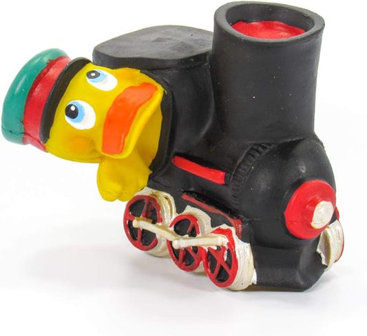 Train Conductor Rubber Duck Bath Toy | All Natural, Organic, Eco Friendly, Squeaker | Imported from Barcelona, Spain