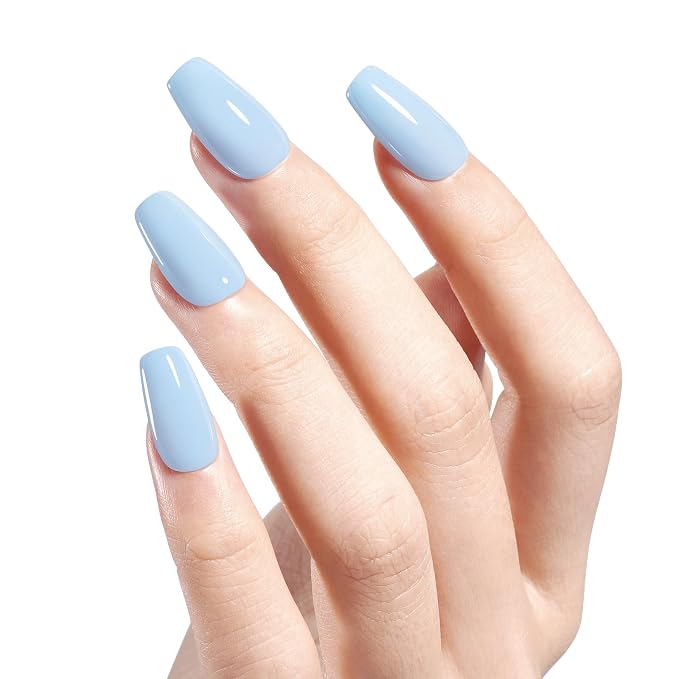 AILLSA Light Blue Nail Dipping Powder 1 Oz | Dip Powders Colors for DIY Manicure Salon at Home Easy to Use Nail Powder for Valentine's Day Gift