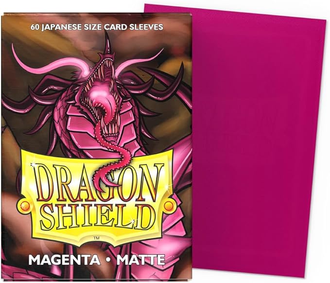 Dragon Shield | Japanese Size Card Matte Sleeves | 60 CT - Smooth & Tough Premium TCG Sleeves - Compatible with Yu-Gi-Oh, Naruto, Cardfight & Vanguard | Magenta