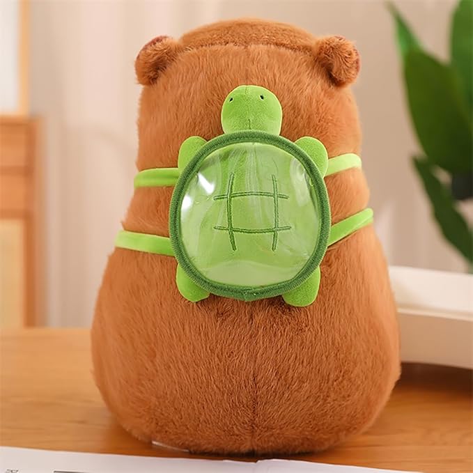 Capybara Plush Toy, Cute Stuffed Animals Kawaii Capibara Plush Pillow Christmas Birthday Easter Valentine's Day Gift for Kids Boys Girls (9" Turtle Capybara)